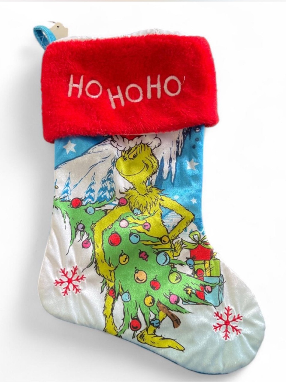 Dr. Seuss The Grinch Christmas Stocking Ruz 2020 Ho Ho Ho Plush Holiday Decor